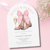 ブーツバブルウェスタン水カラーブライダルシャワー 招待状