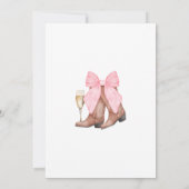 ブーツバブルウェスタン水カラーブライダルシャワー 招待状 (裏面)