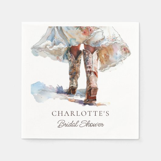 ブーツブライダルシャワーナプキンス スタンダードカクテルナプキン (正面)