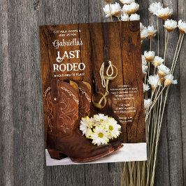 ブーツホワイトデイジーラストロデオバチェロレッテ 招待状