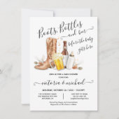 ブーツボトルとビールベビーシャワー 招待状 (正面)