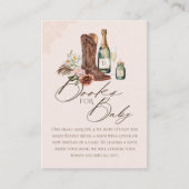 ブーツボトルウエスタンベビーシャワーブックベビー エンクロージャーカード (正面)