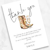 ブーツモダンとバブリーブライダルシャワーありがとう カード