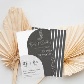 ブーツモダンと泡状ブライダルシャワー 招待状