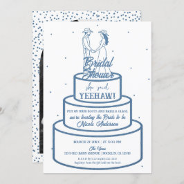 ブーツラブ&バタークリームデニムウェスタンブライダル 招待状