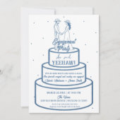 ブーツラブ&バタークリームデニムウェスタン婚約 招待状 (正面)