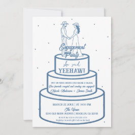 ブーツラブ&バタークリームデニムウェスタン婚約 招待状