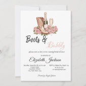 ブーツワインフローラブーツ&バブリーブライダルシャワー 招待状 (正面)