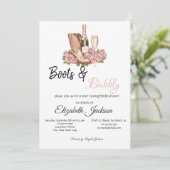 ブーツワインフローラブーツ&バブリーブライダルシャワー 招待状 (スタンド正面)