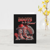 ブーツ上のグランドブートカウボーイウェスタン女性のカーボーイ私 カード (黄色い花)