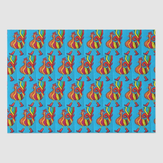 ブーツ付きルースターティッシュペーパー 薄葉紙 (正面)