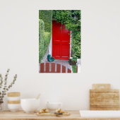 ブーツ付き赤いドア ポスター (キッチン)