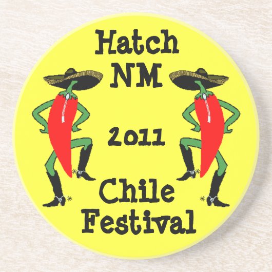 ブーツ及びボロのソンブレロのコースターのチリのコショウの人 コースター (正面)