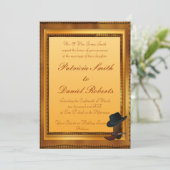 ブーツ及び帽子との西部のテーマ 招待状 (スタンド正面)