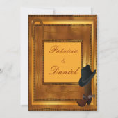 ブーツ及び帽子との西部のテーマ 招待状 (裏面)