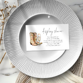 ブーツ及び泡状ブライダルディスプレイシャワー エンクロージャーカード