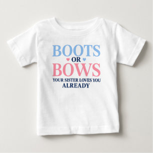 ブーツ派?リボン派?お姉ちゃんからの愛の表明 ベビーTシャツ