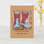 ブーツ私はあなたをくまなく歩くことを行っています! カード (黄色い花)