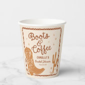 ブーツ素朴とコーヒーブライダルシャワー紙カップ 紙コップ (正面)