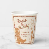 ブーツ素朴と泡状ブライダルシャワー紙カップ 紙コップ (裏面)