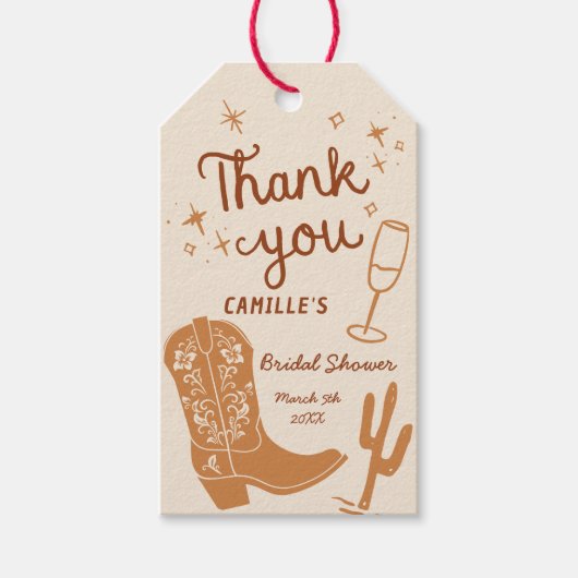 ブーツ素朴と泡立つハンドドローありがとう ギフトタグ (正面)