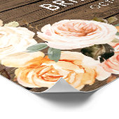 ブーツ素朴と泡立つブライダルシャワーウェルカムサイン ポスター (角)