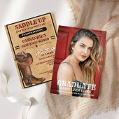 ブーツ素朴ウエスタンカウボーイ卒業 招待状