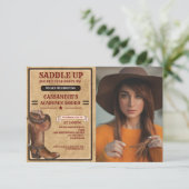 ブーツ素朴ウエスタンカウボーイ卒業 招待状 (スタンド正面)