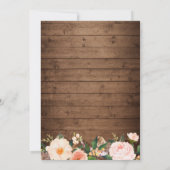 ブーツ素朴カウボーイ女性のカーボーイフローラライト結婚ズ 招待状 (裏面)