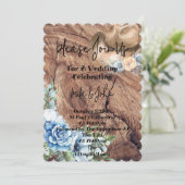 ブーツ素朴カウボーイ結婚式招待状カード 招待状 (スタンド正面)