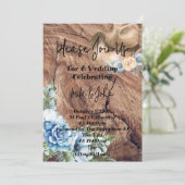 ブーツ素朴カウボーイ結婚式招待状カード 招待状 (スタンド正面)