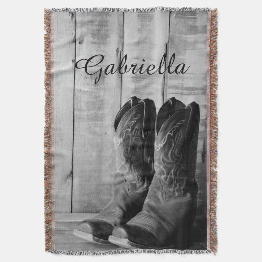 ブーツ素朴カントリーウェスタン スローブランケット (正面縦)