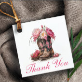 ブーツ素朴カントリーピンクフローラの結婚ありがとう フェイバータグ