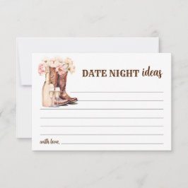 ブーツ素朴ブライダルシャワー花嫁デイトナイトアイディア アドバイスカード