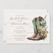 ブーツ素朴ブライダルシャワー 招待状 (正面)