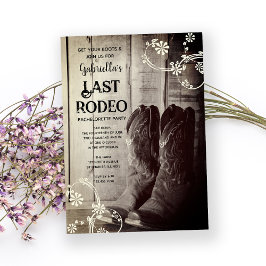 ブーツ素朴ラストロデオウェスタンバチェロレッテ 招待状