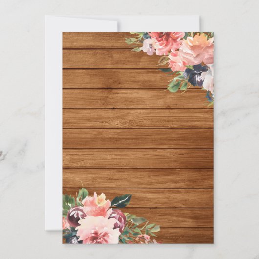 ブーツ素朴女性のカーボーイウェスタンブライダルシャワー 招待状 (裏面)