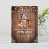 ブーツ素朴女性のカーボーイキンセアニラ15誕生日 招待状 (スタンド正面)