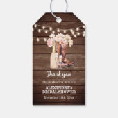 ブーツ素朴女性のカーボーイブライダルシャワーありがとう ギフトタグ (裏面)