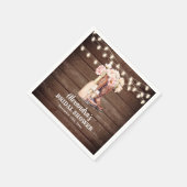 ブーツ素朴女性のカーボーイブライダルシャワーありがとう スタンダードカクテルナプキン (角)