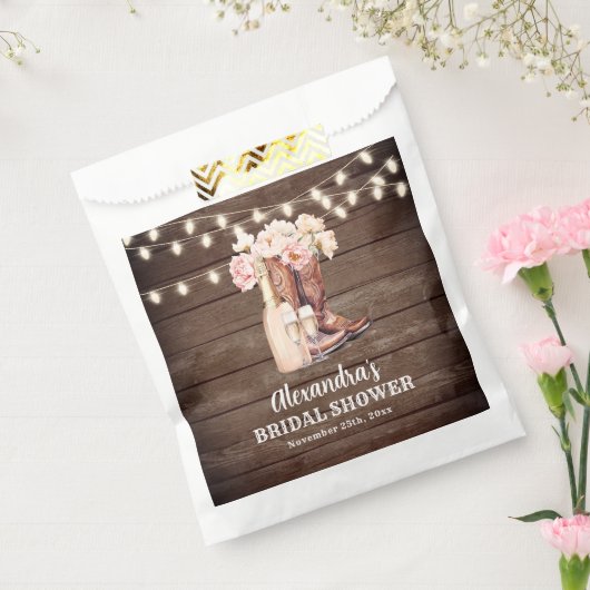 ブーツ素朴女性のカーボーイブライダルシャワーありがとう フェイバーバッグ (封をした状態)