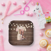 ブーツ素朴女性のカーボーイブライダルシャワーありがとう ペーパープレート (パーティー)