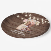 ブーツ素朴女性のカーボーイブライダルシャワーありがとう ペーパープレート (アングル)