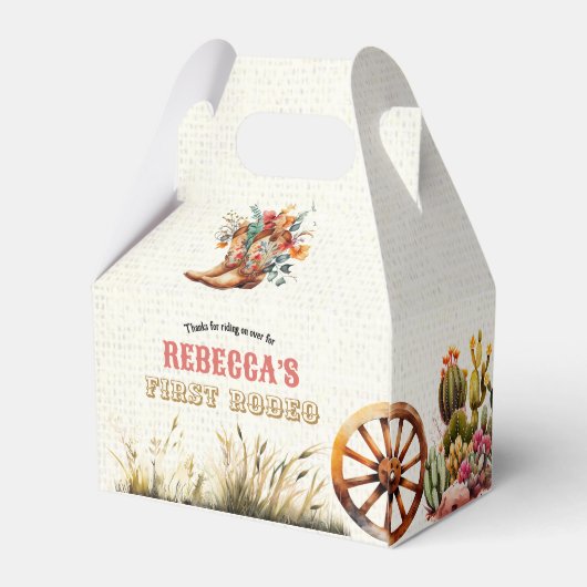 ブーツ素朴女性のカーボーイ1stロデオ誕生日優先ボックス フェイバーボックス (裏面サイド)