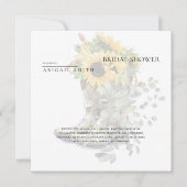 ブーツ素朴&サンフラワーモダンブライダルシャワー 招待状 (正面)