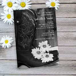 ブーツ素朴&デイジーウェスタン婚約パーティ 招待状