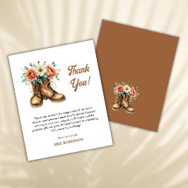 ブーツ素朴&バブリーブライダルシャワーサンキューカード