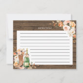 ブーツ素朴&バブリーブライダルシャワーレシピカード 招待状 (裏面)