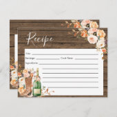 ブーツ素朴&バブリーブライダルシャワーレシピカード 招待状 (正面/裏面)