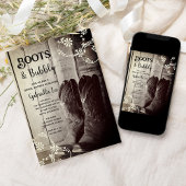 ブーツ素朴&バブリー西ブライダルシャワー 招待状